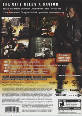 Urban Chaos - Riot Response box cover back